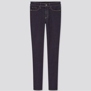 Uniqlo 5 pocket low rise cotton blend comfy stretch dark wash Skinny Jeans 26